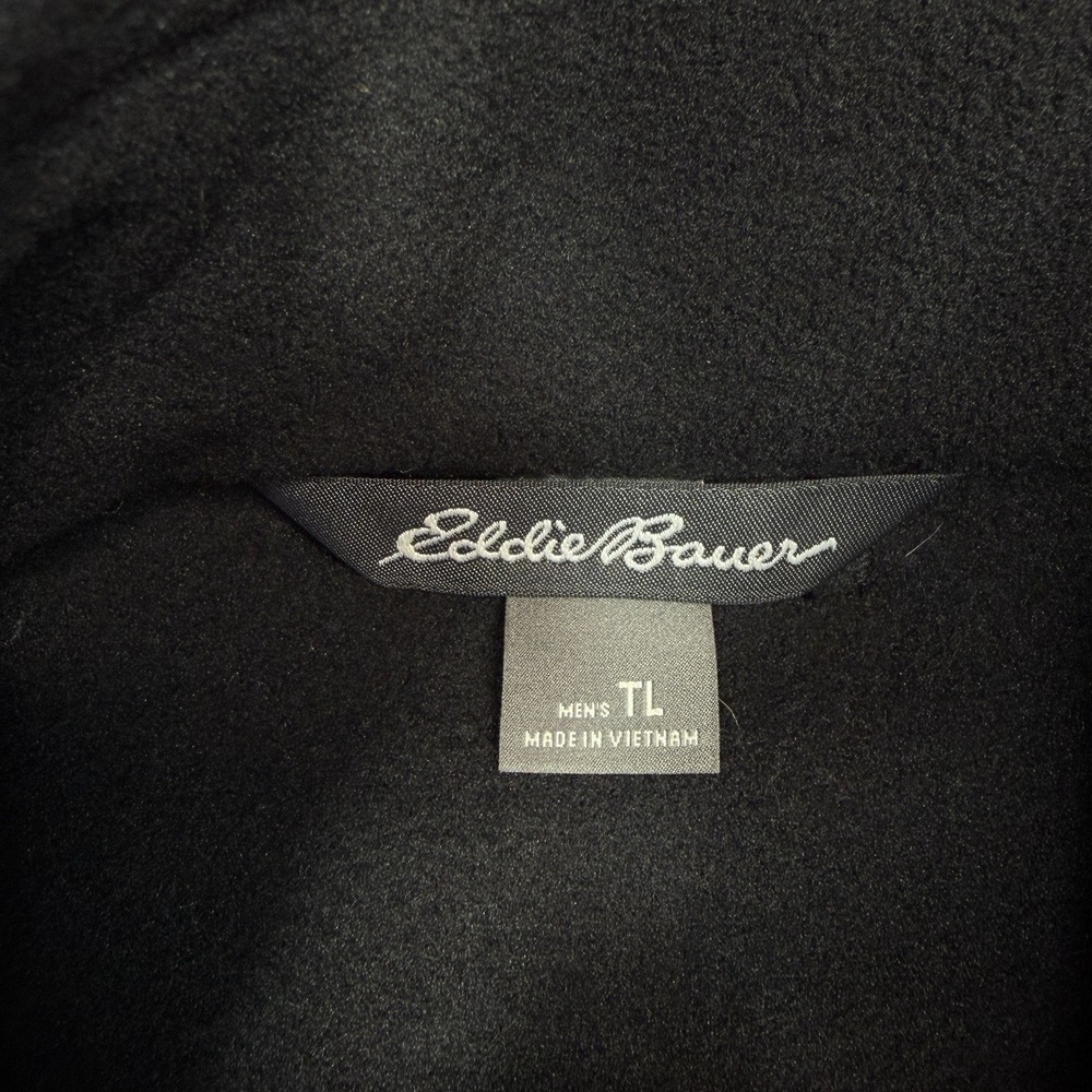 New Eddie Bauer Quest 200 Men's Large Tall LT Black Brushed Fleece Full Zip Vest - Picture 3 of 7